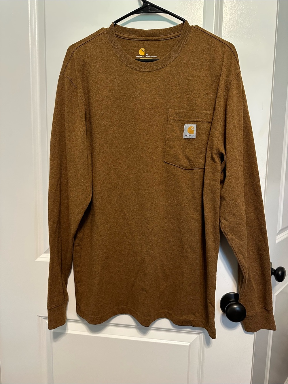Carhartt Brown Workwear Long Sleeve Pocket Tee size medium